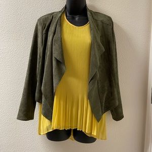 Anthropologie faux suede jacket in olive green